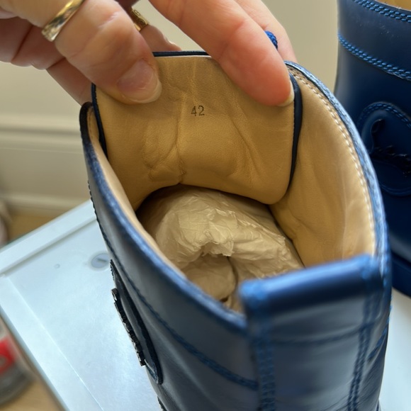 Christian Louboutin Junior High Top Cobalt Blue - Picture 4 of 5
